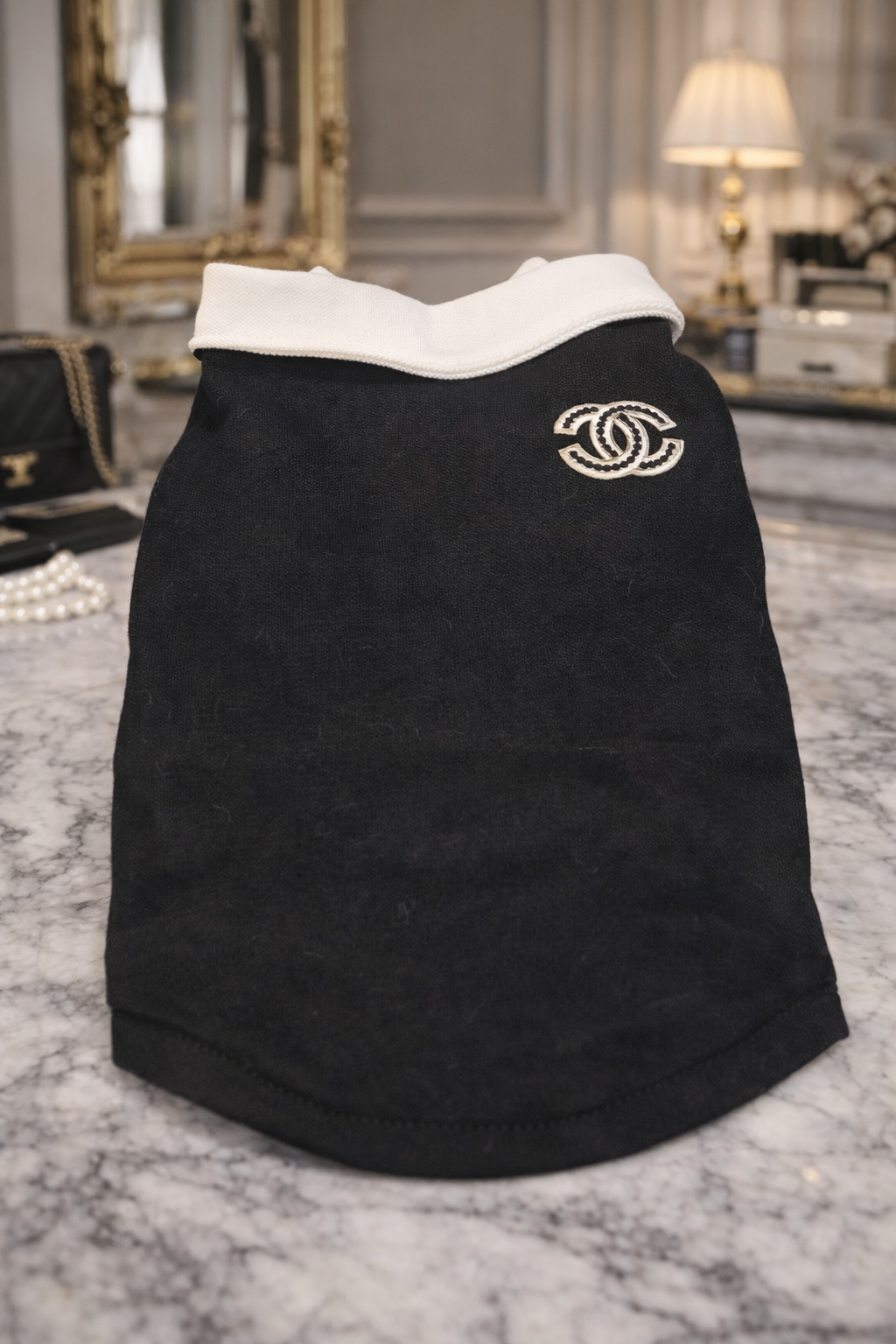 Luxury Black Designer Pet Polo